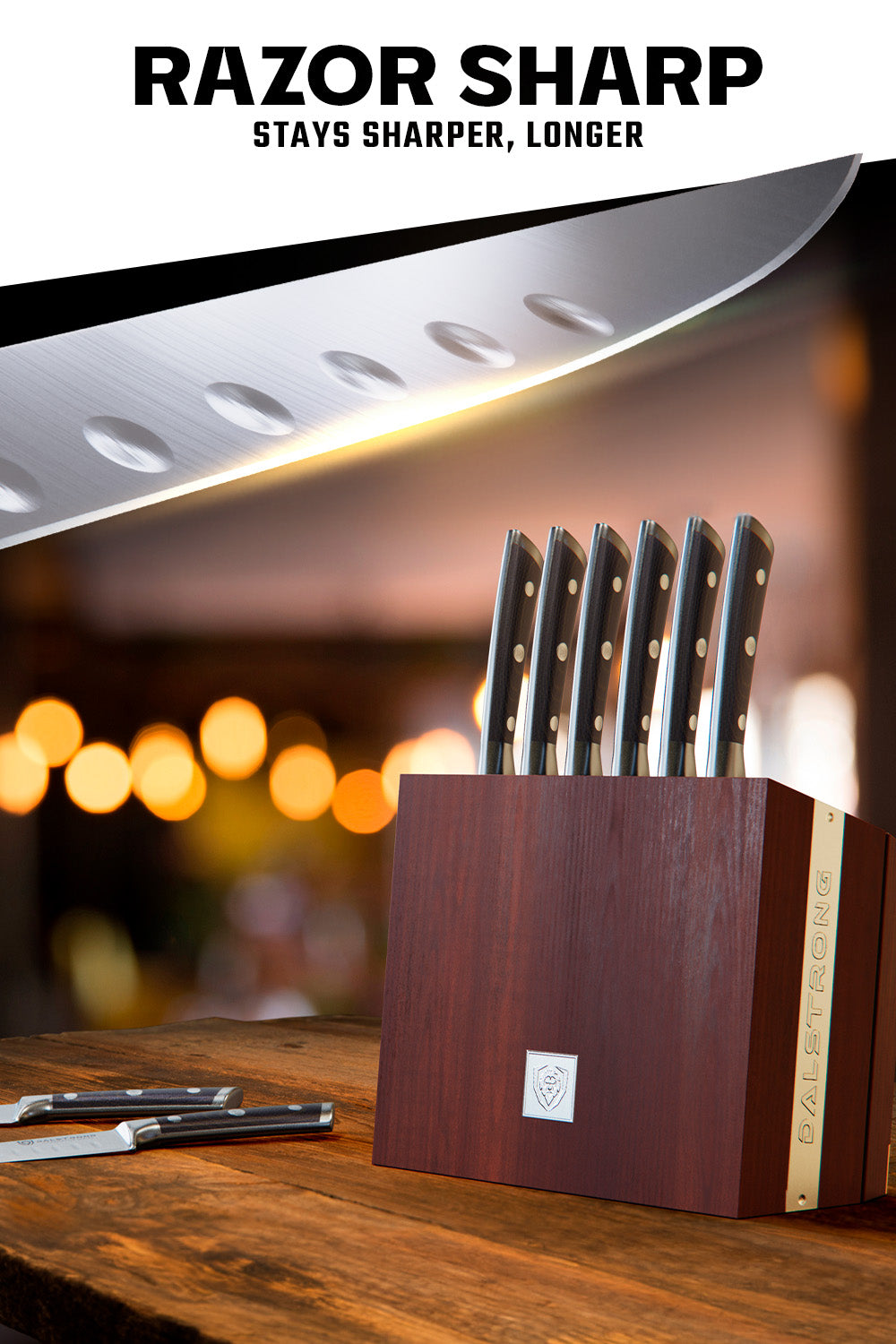8-Piece Steak Knife Set with Storage Block | Gladiator Series | Knives NSF Certified | Dalstrong ©