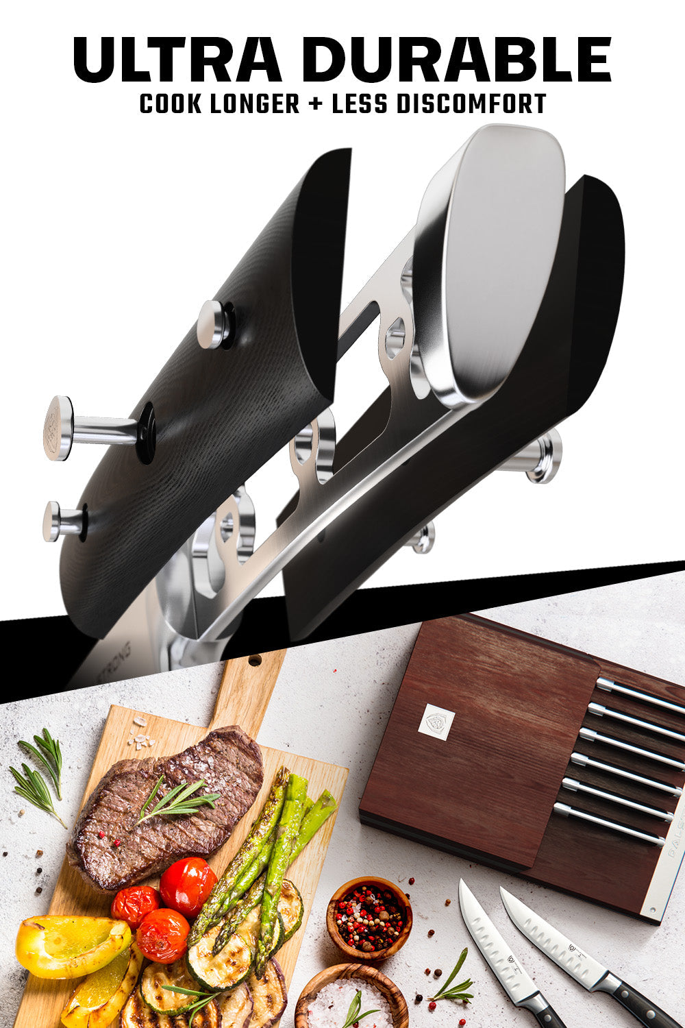 8-Piece Steak Knife Set with Storage Block | Gladiator Series | Knives NSF Certified | Dalstrong ©