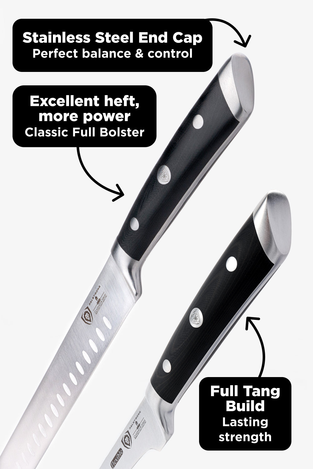 4 Piece Knife Set | Slicing, Boning, Butcher & Venator Knife | Gladiator Series Elite | NSF Certified | Dalstrong ©