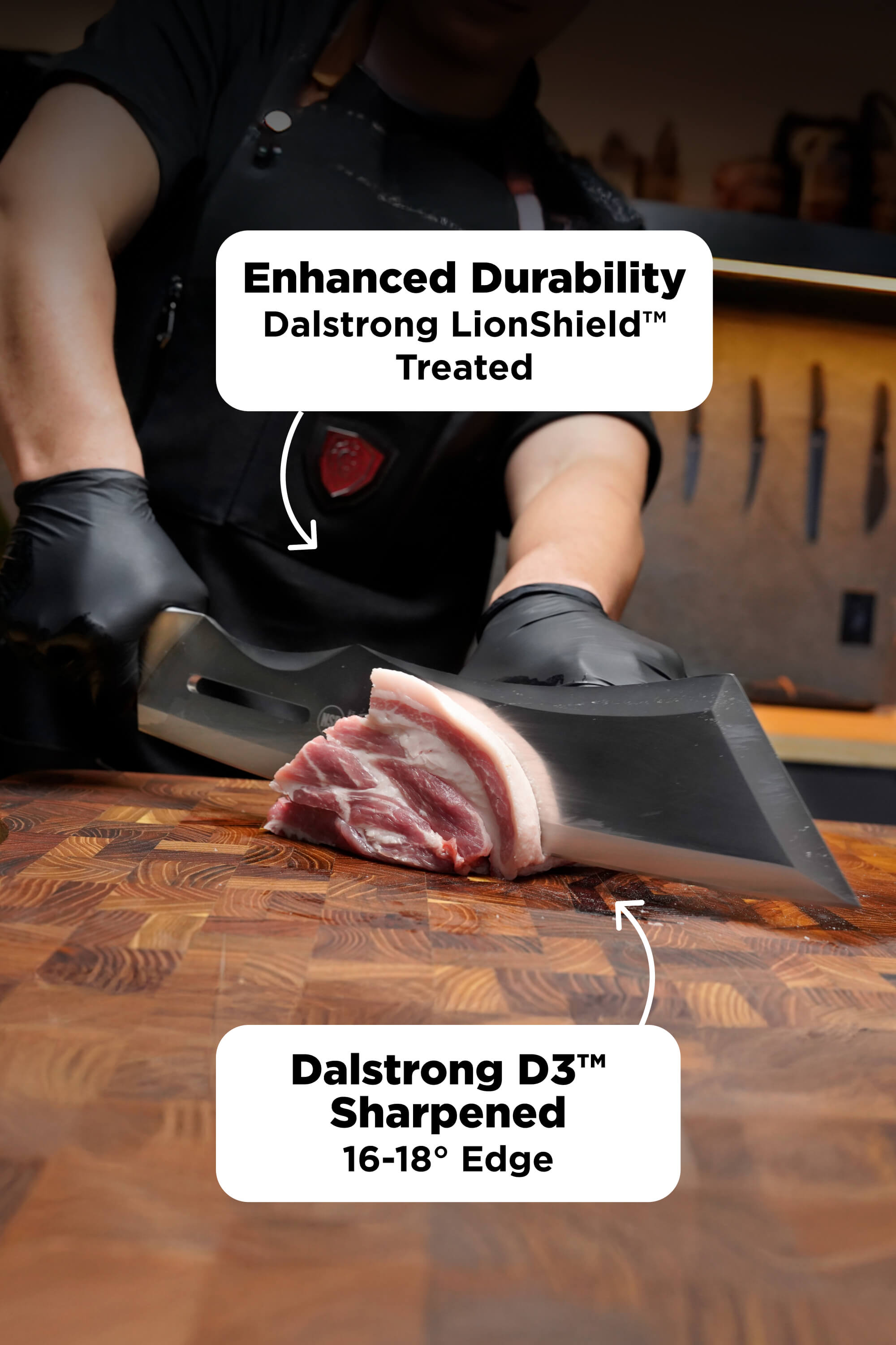 Annihilator Meat Cleaver with Stand 14" | Gladiator Series | Cleaver NSF Certified | Dalstrong ©