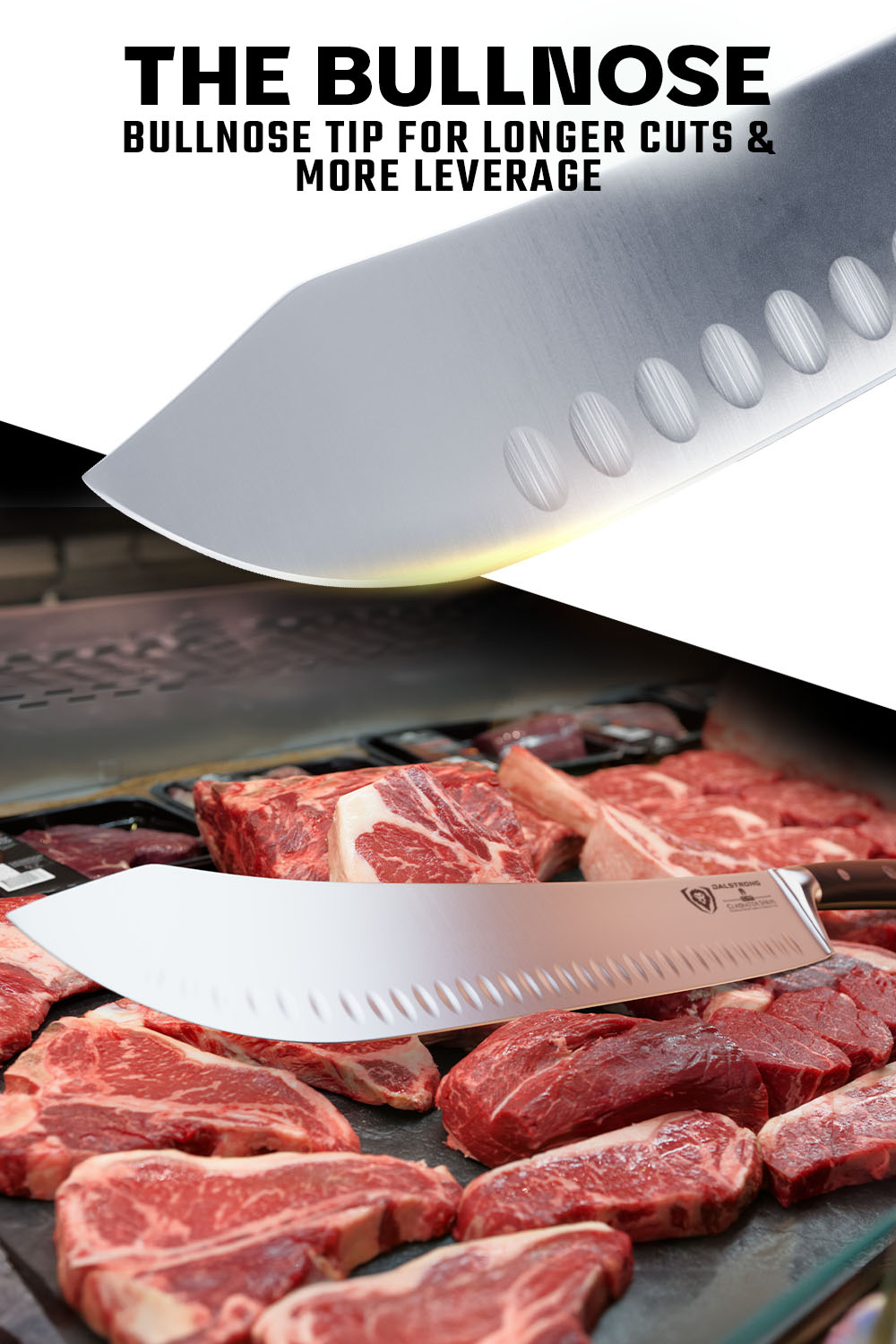 Extra-Long Bull Nose Butcher Knife 14" | Gladiator Series | NSF Certified | Dalstrong ©