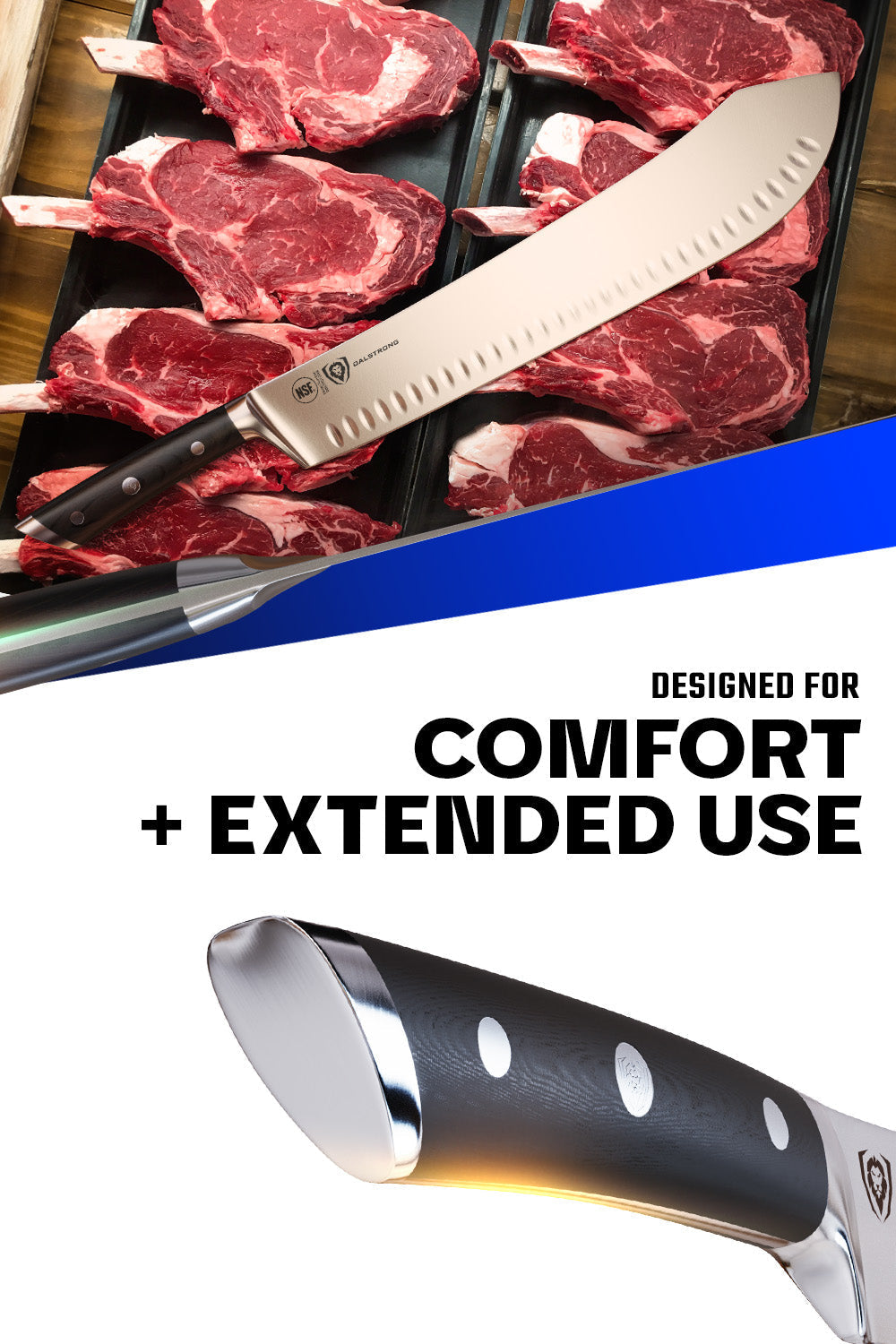Extra-Long Bull Nose Butcher Knife 14" | Gladiator Series | NSF Certified | Dalstrong ©