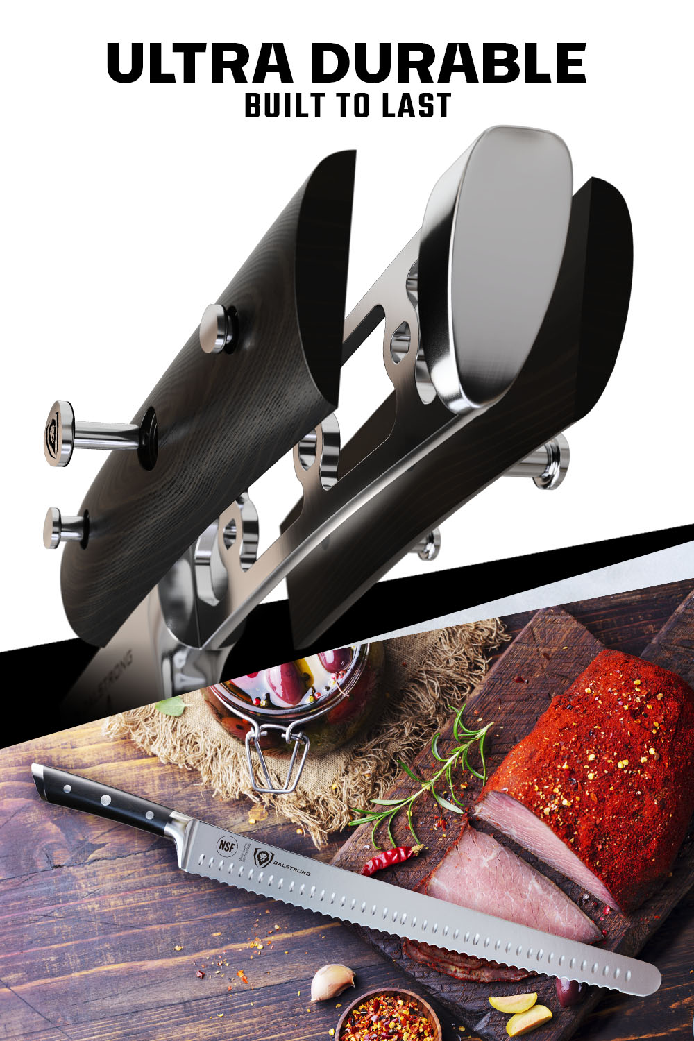 Extra-Long Serrated Slicer 14" | Gladiator Series | NSF Certified | Dalstrong ©