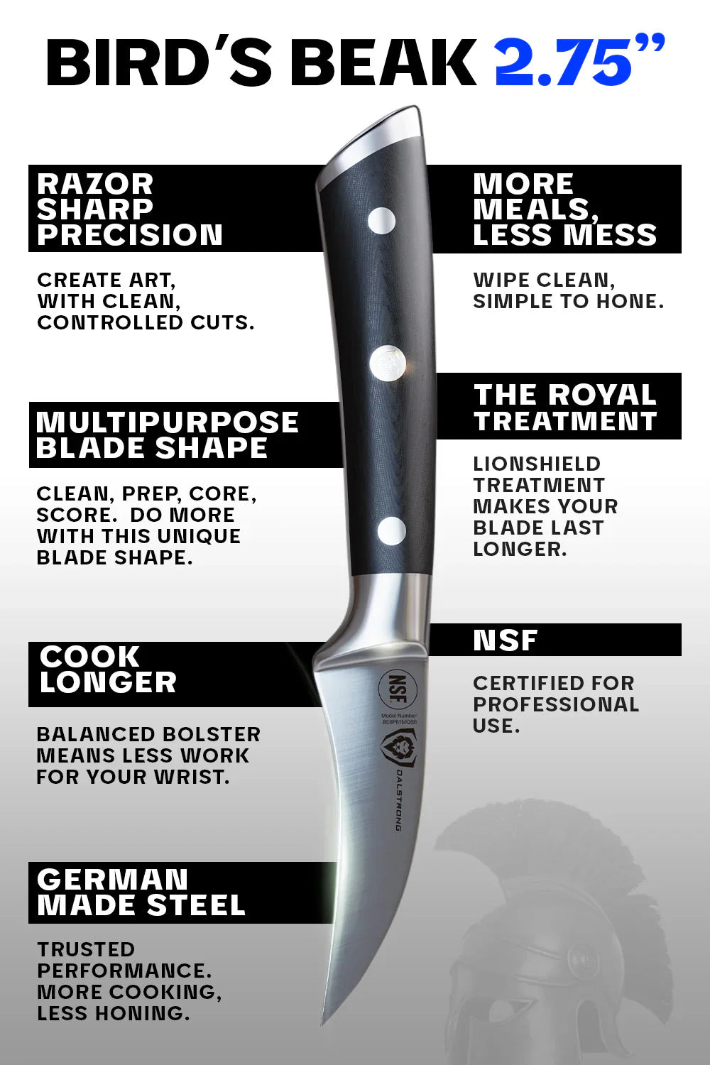 Bird's Beak Tourne Paring Knife 2.75" | Gladiator Series | NSF Certified | Dalstrong ©