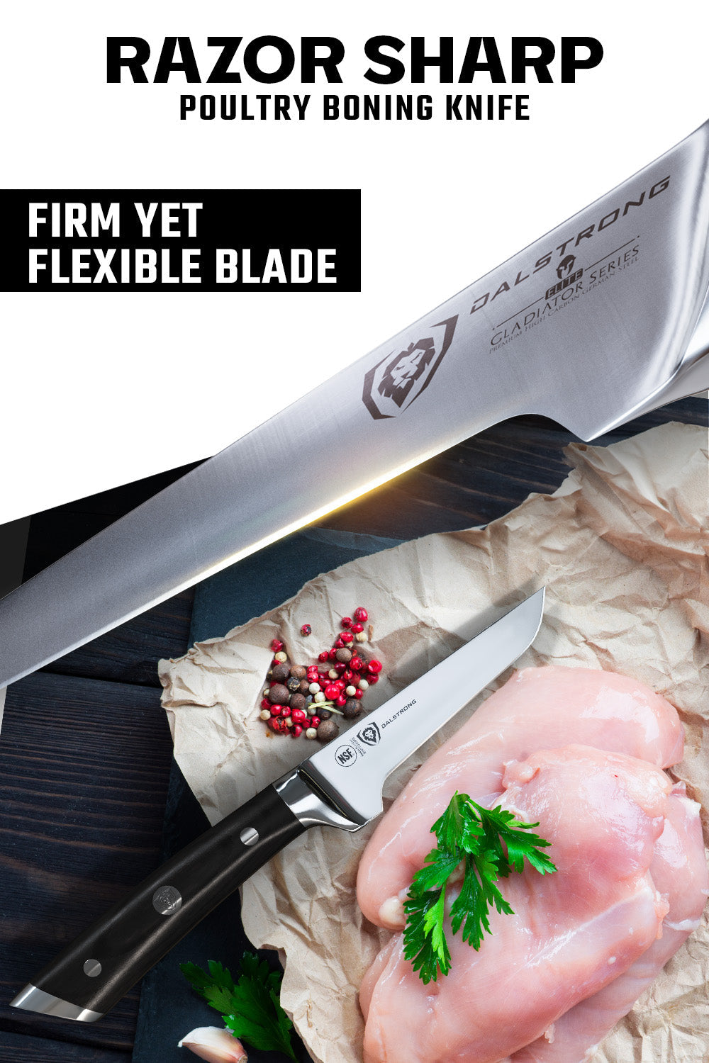 Poultry Boning Knife 3.75" | Gladiator Series | NSF Certified | Dalstrong ©