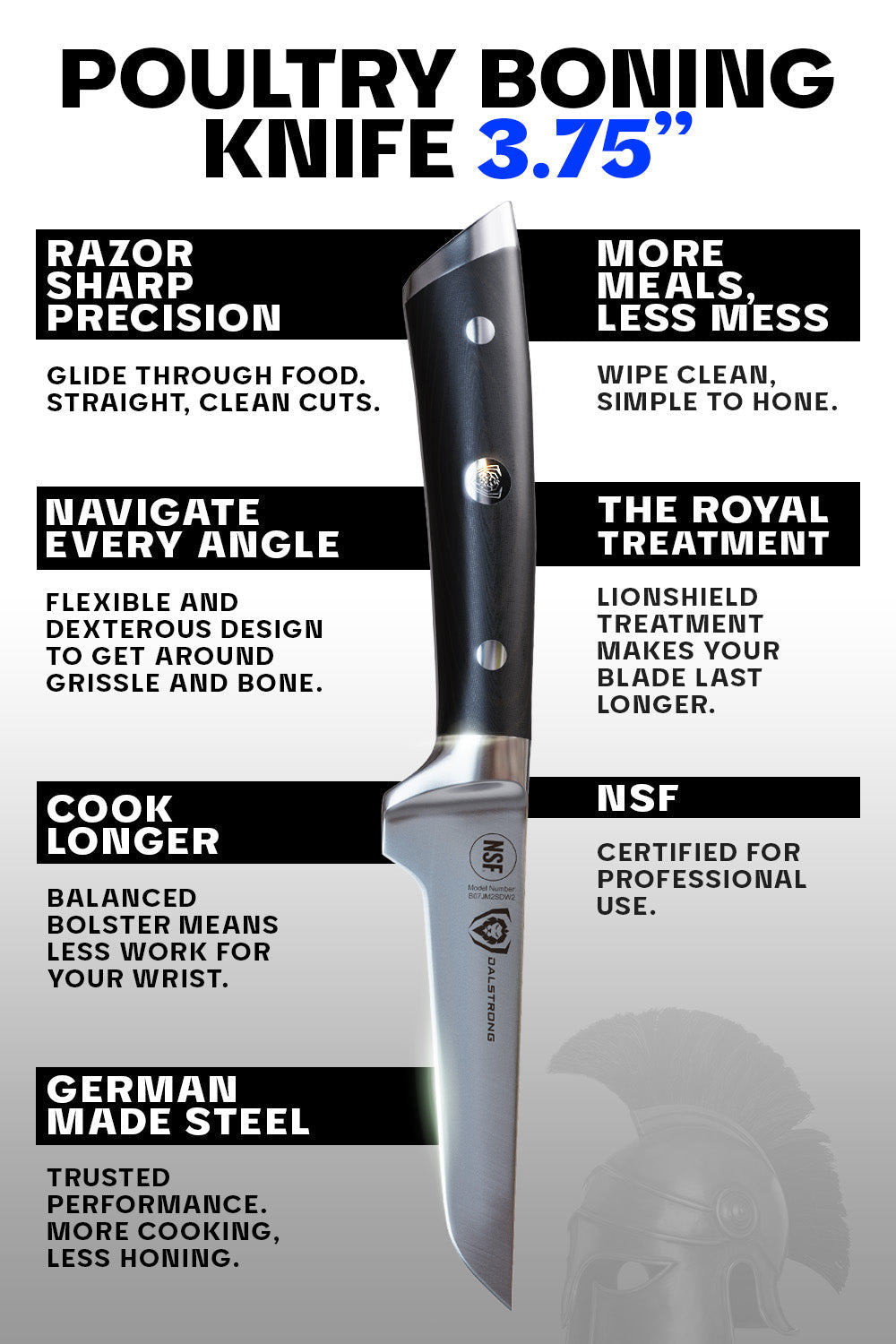Poultry Boning Knife 3.75" | Gladiator Series | NSF Certified | Dalstrong ©