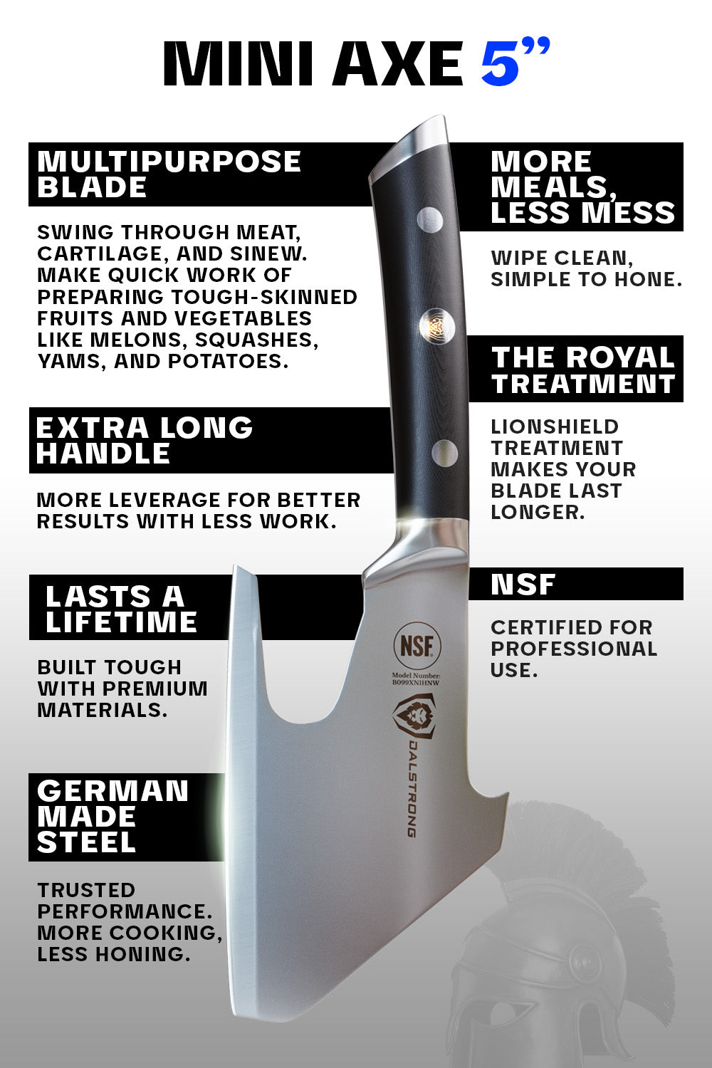 Mini Meat Cleaver Axe 5" | Gladiator Series | NSF Certified | Dalstrong ©