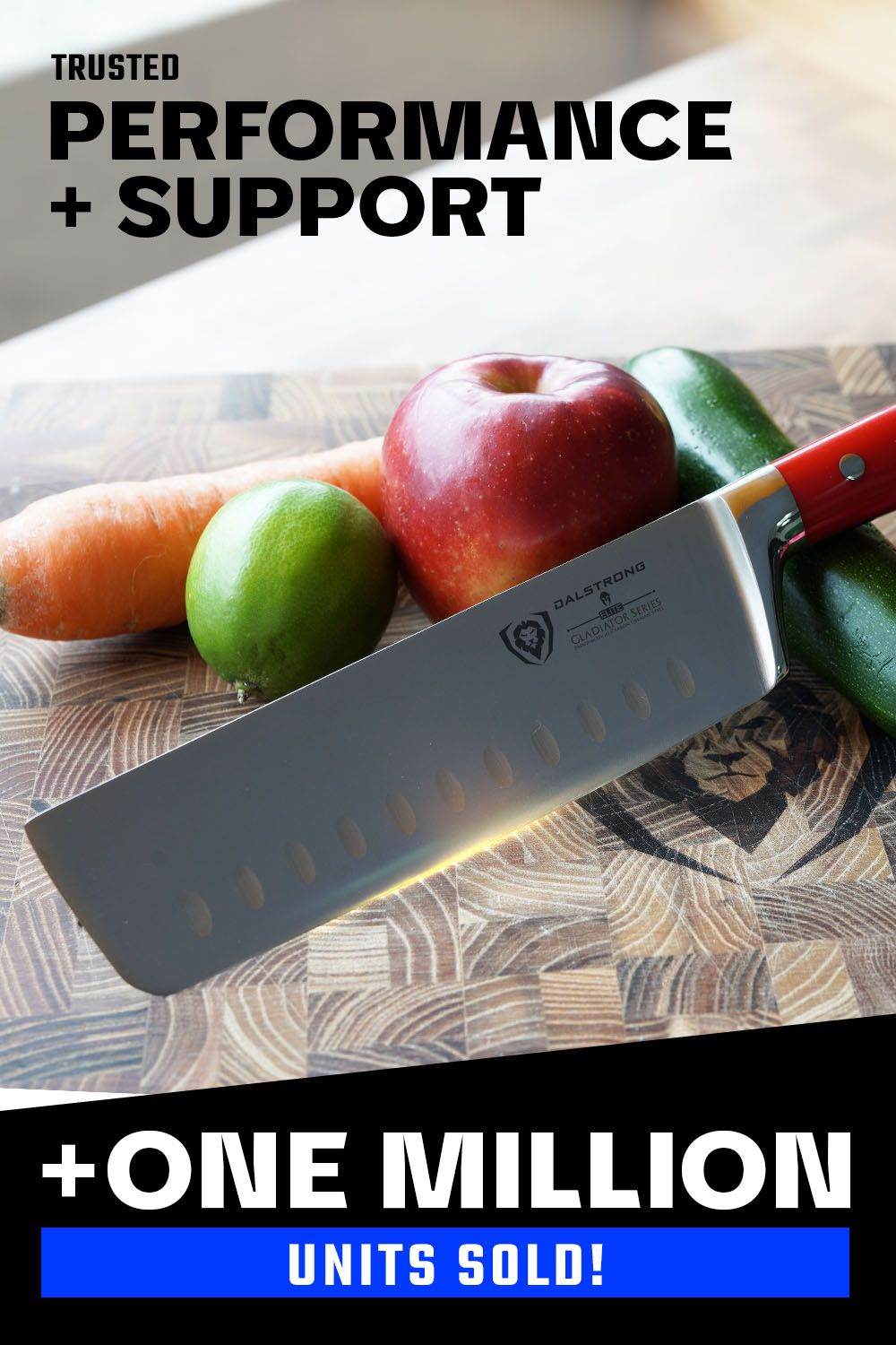 Nakiri Vegetable Knife 7" | Crimson Red ABS Handle | Gladiator Series | NSF Certified | Dalstrong ©