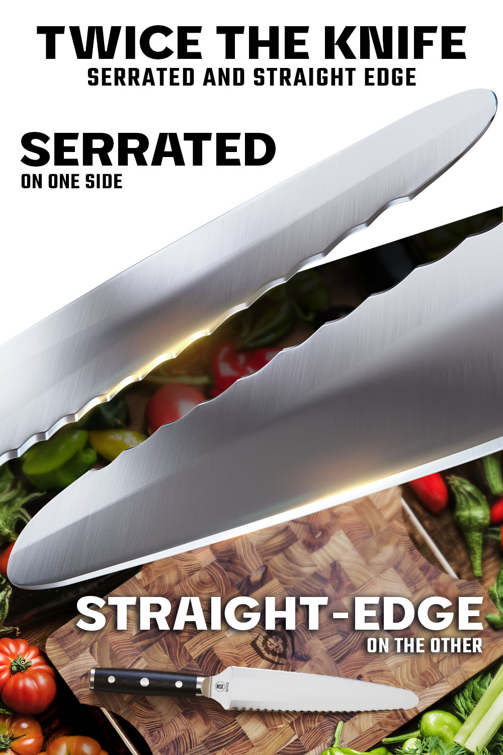 Dual-Sided Chef's Knife 8" | Gemini Twin Blade | Gladiator Series | NSF Certified | Dalstrong ©