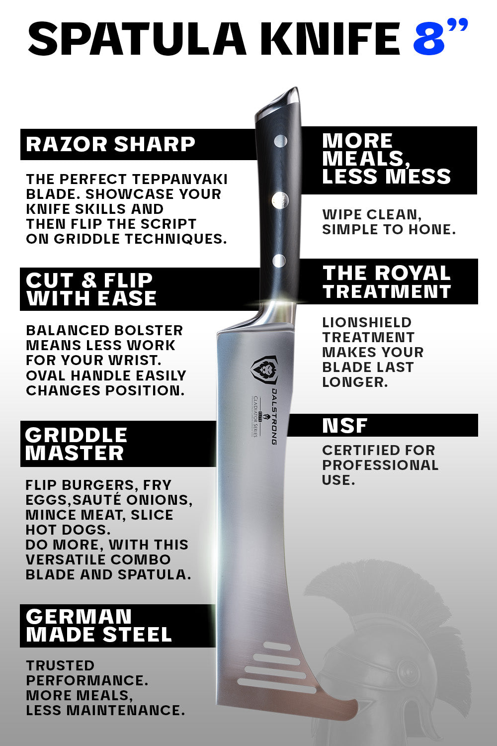 Spatula Knife Hybrid Utensil 8" | Gladiator Series | NSF Certified | Dalstrong ©