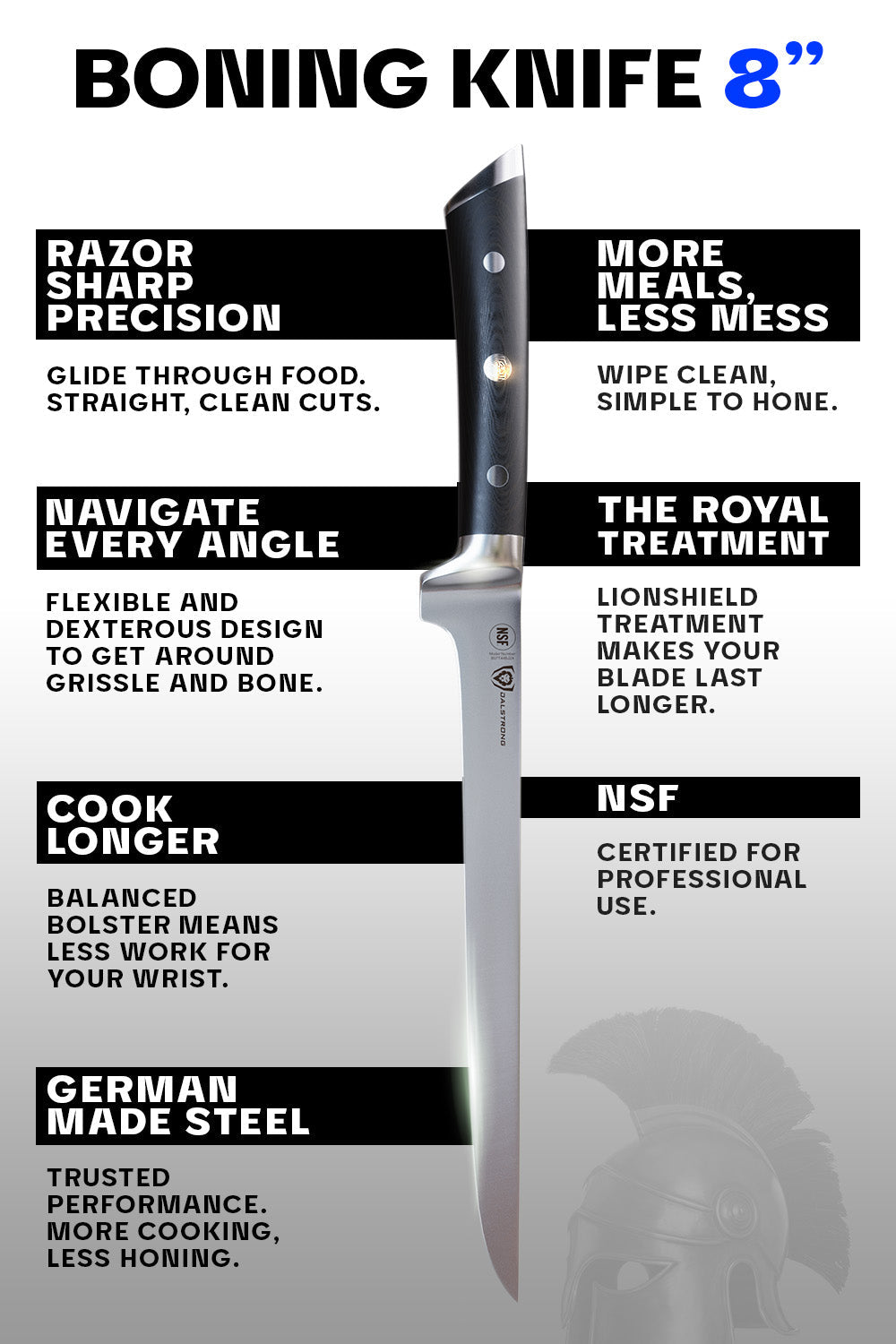 Boning Knife 8" | Gladiator Series | NSF Certified | Dalstrong ©