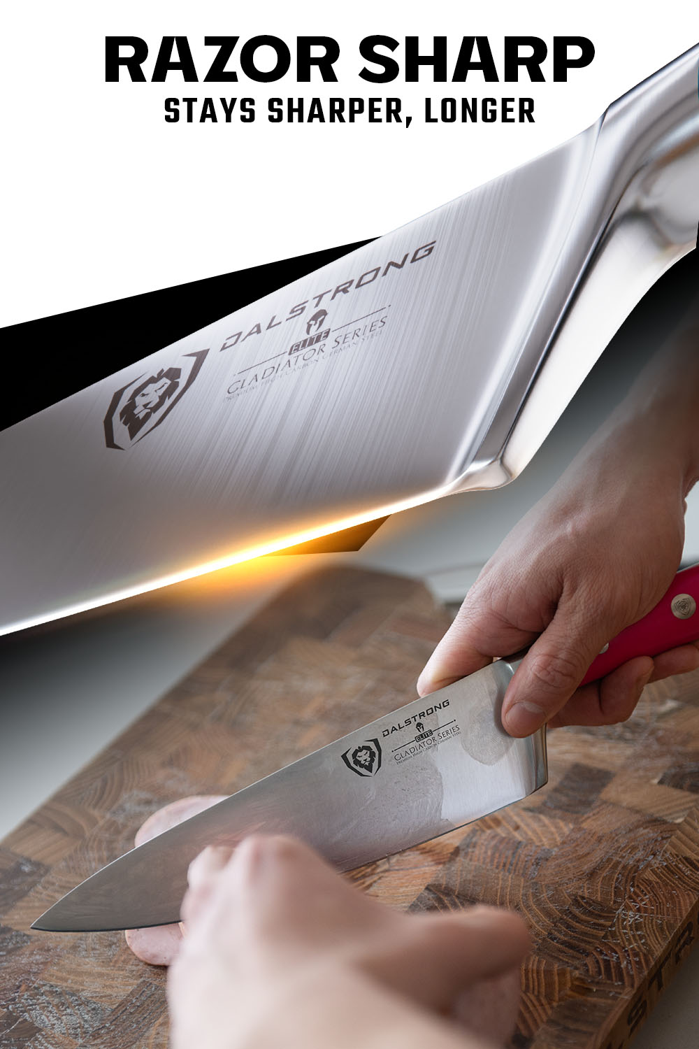 Chef Knife 8" | Fuchsia ABS Handle | Gladiator Series | NSF Certified | Dalstrong ©