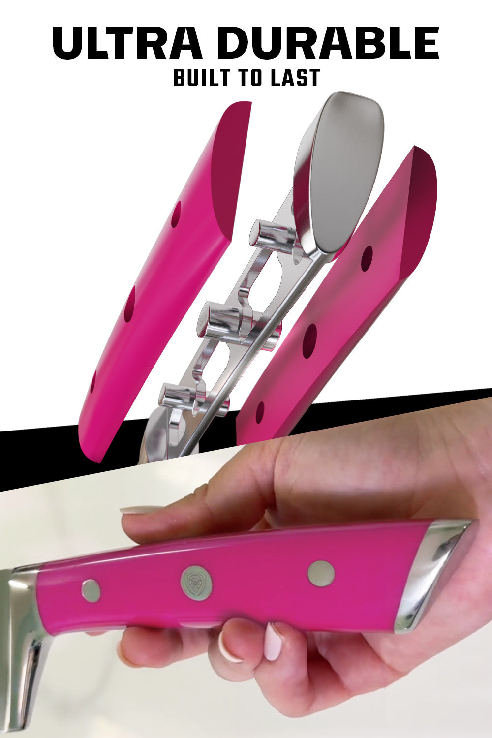 Chef Knife 8" | Fuchsia ABS Handle | Gladiator Series | NSF Certified | Dalstrong ©