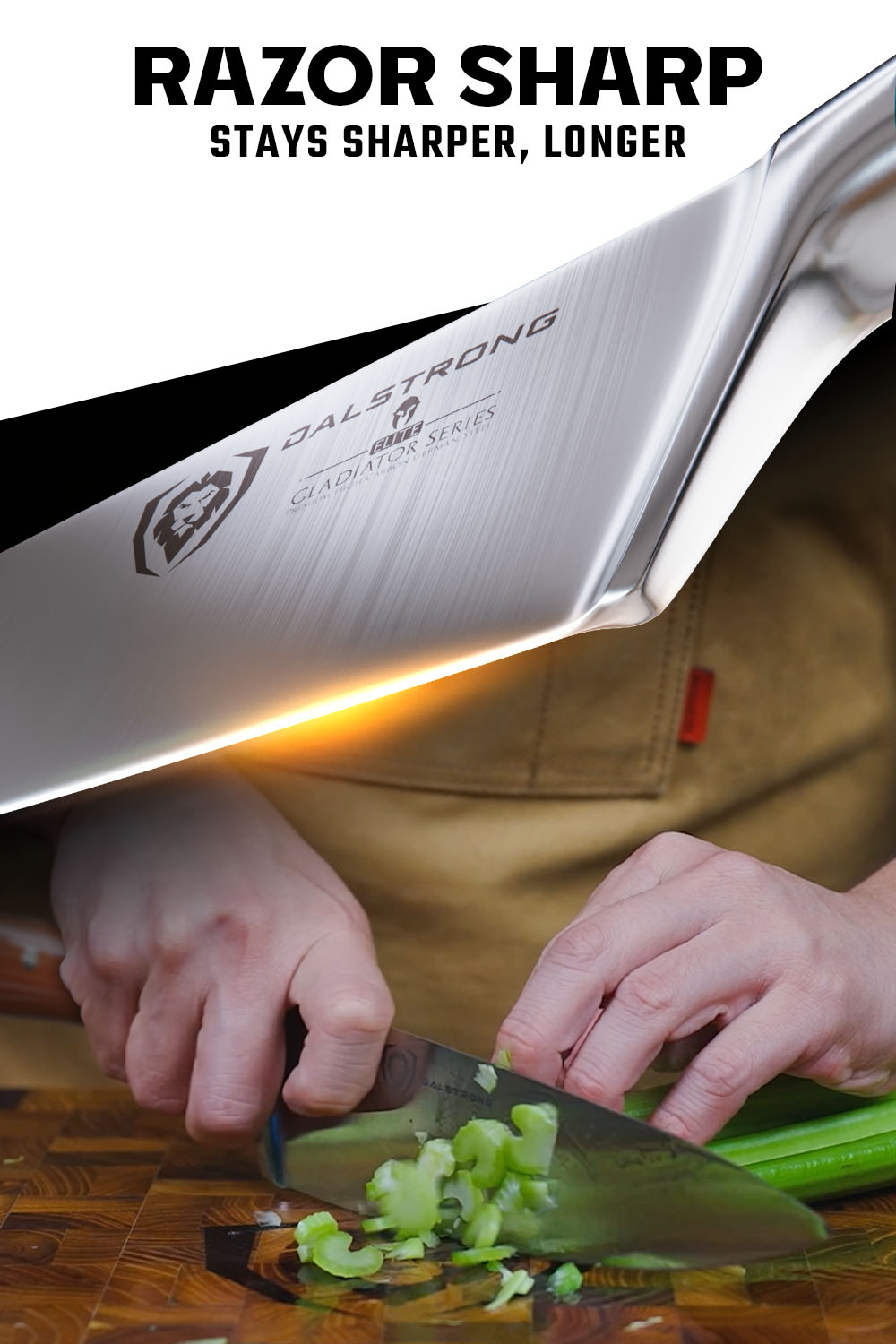Chef Knife 8" | Orange ABS Handle | Gladiator Series | NSF Certified | Dalstrong ©