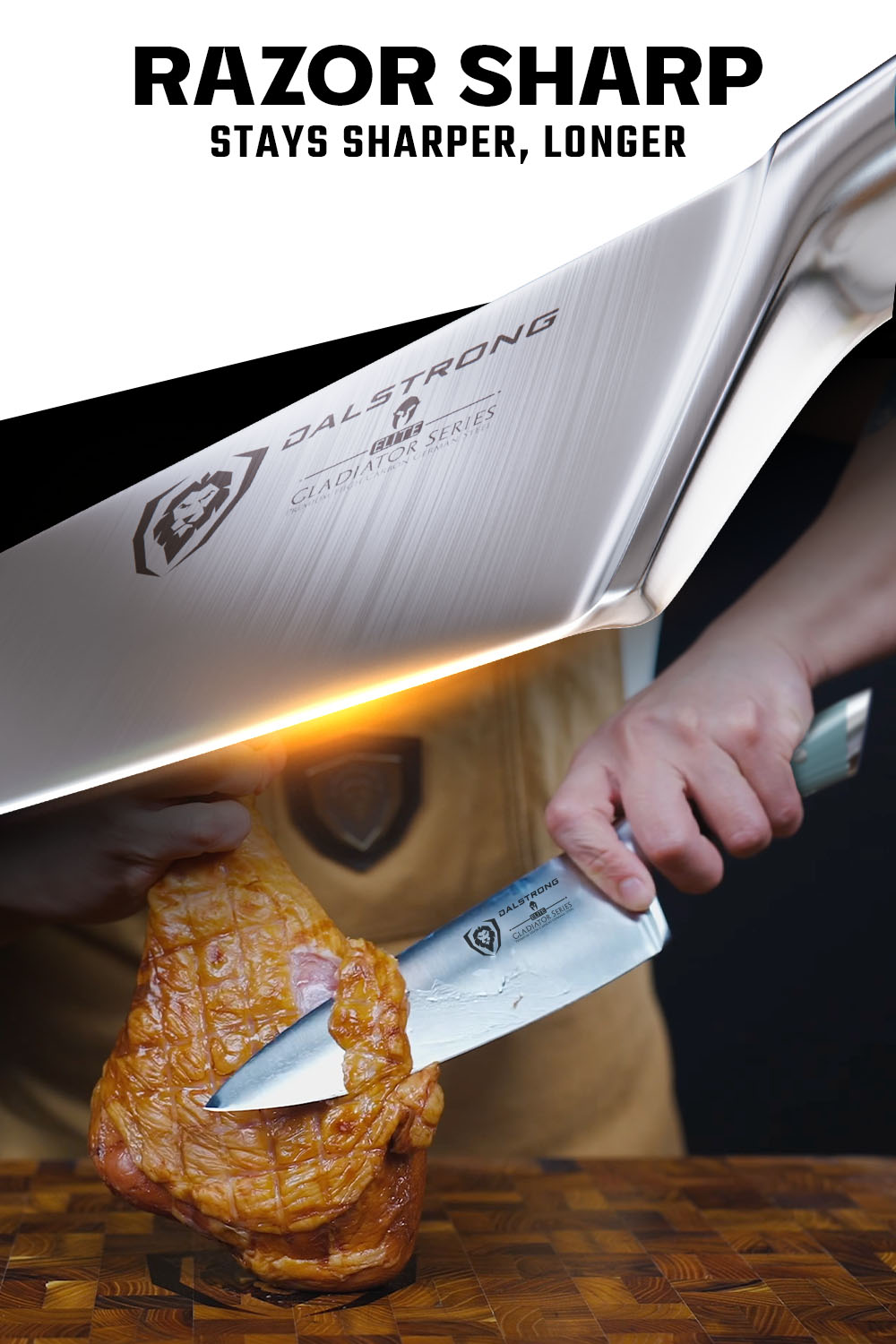 Chef Knife 8" | Aegean Teal Handle | Gladiator Series | NSF Certified | Dalstrong ©