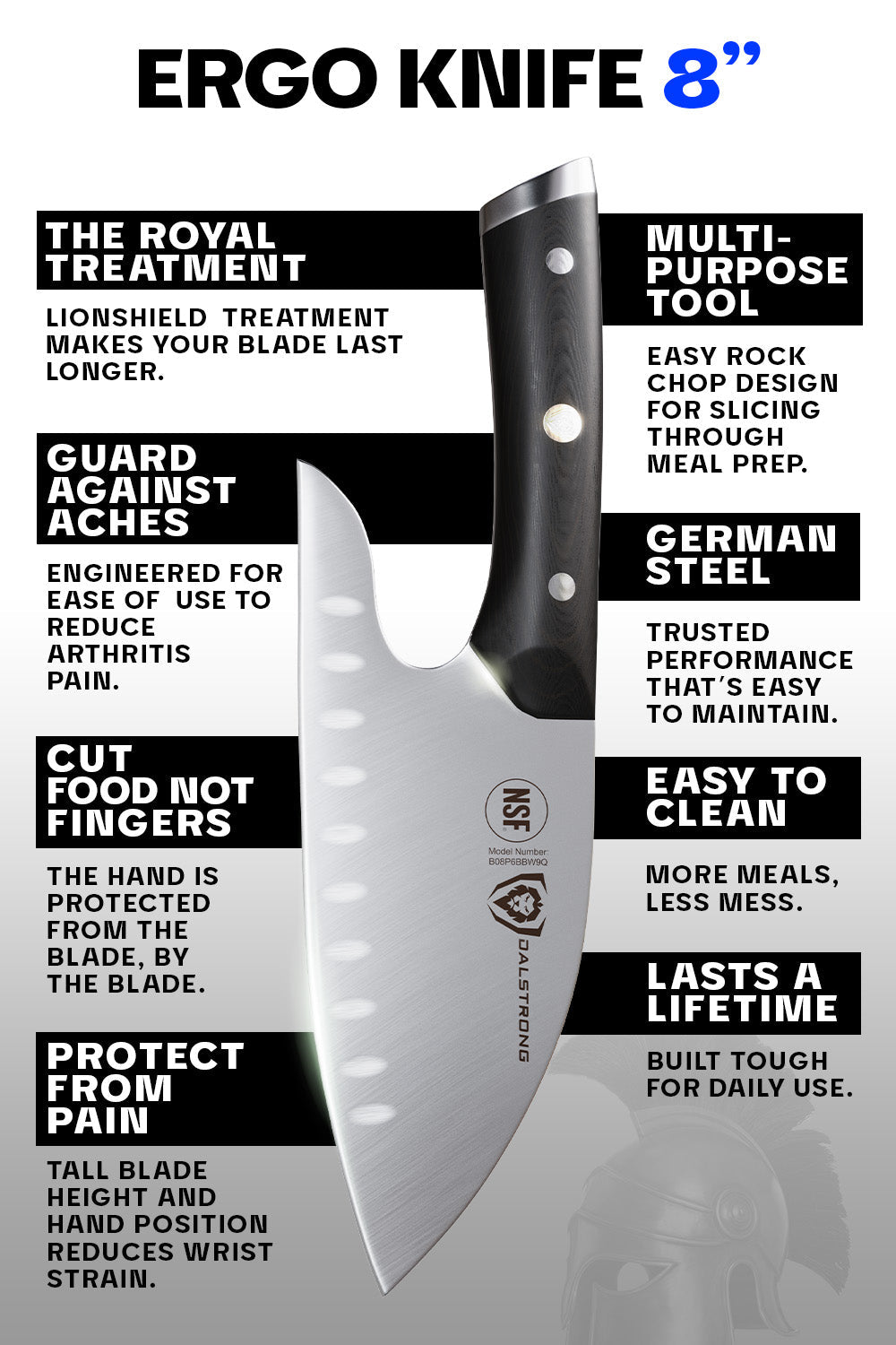 Guardian Chef's Knife 8" - Ergonomic | Gladiator Series | NSF Certified | Dalstrong ©