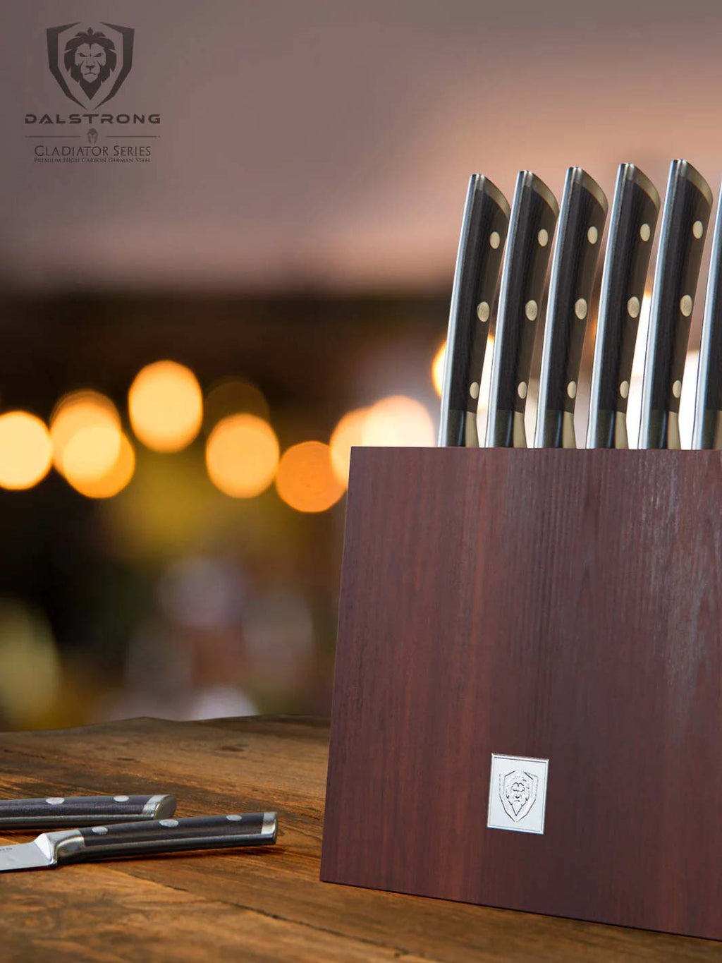 8-Piece Steak Knife Set with Storage Block | Gladiator Series | Knives NSF Certified | Dalstrong ©