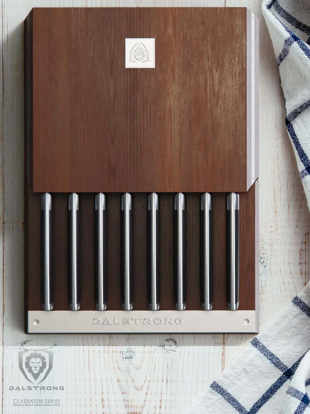 8-Piece Steak Knife Set with Storage Block | Gladiator Series | Knives NSF Certified | Dalstrong ©