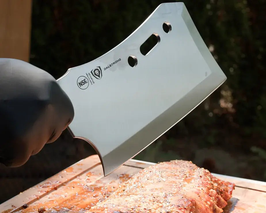 Meat Prep Bundle | 9" Obliterator Meat Cleaver with Stand + 8" Chef & Cleaver Hybrid Crixus Knife