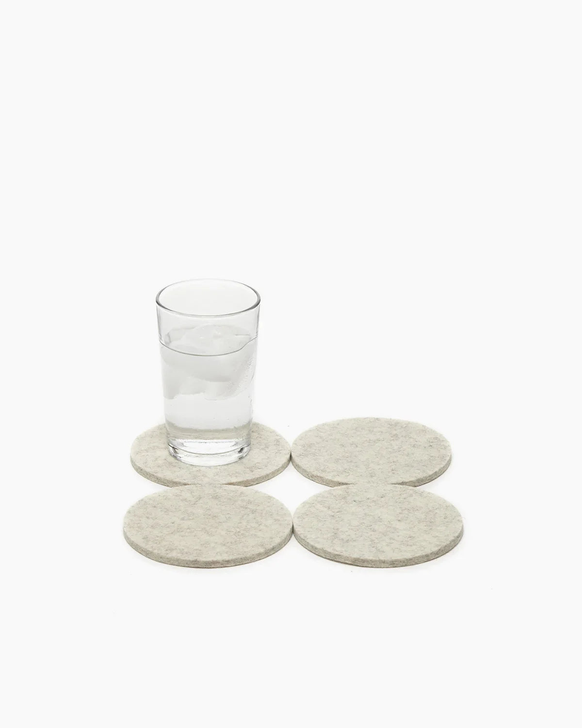 Heather White: Bierfilzl Merino Wool Felt Rnd Coaster Solid 4 Pack