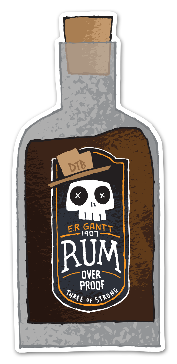 DTB Gantt Rum Bottle Vinyl Sticker