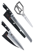 Gladiator Kitchen Bundle | 8" Chef Knife + 10" Bread Knife + Professional Kitchen Scissors