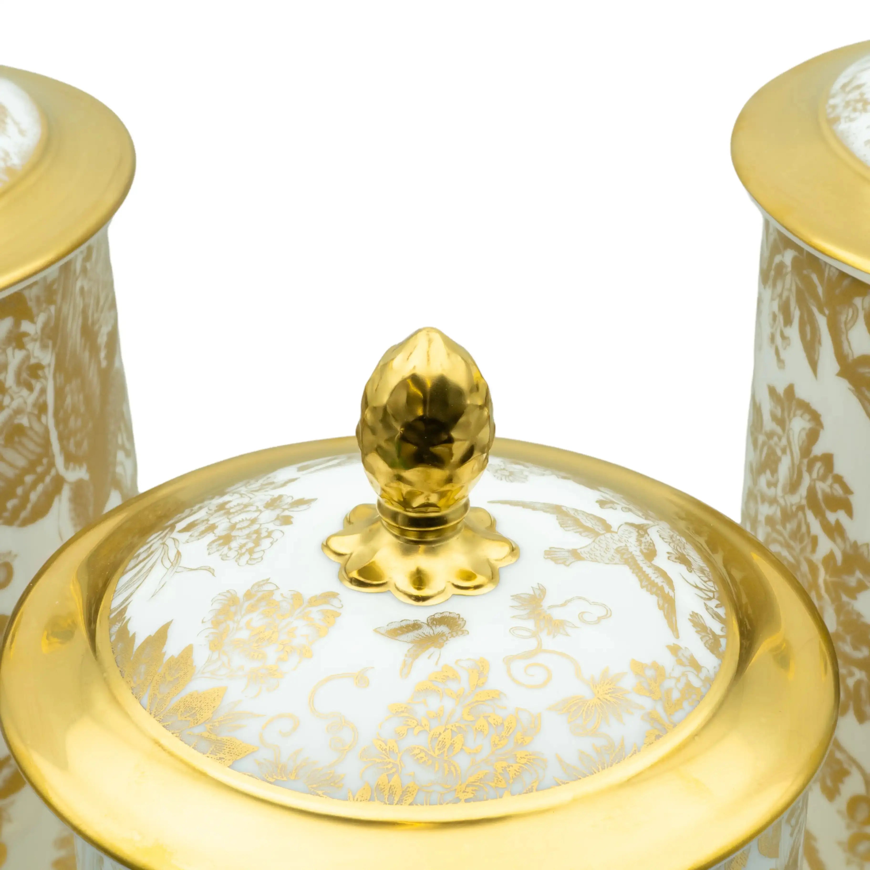 Royal Crown Derby Gold Aves Storage Jar