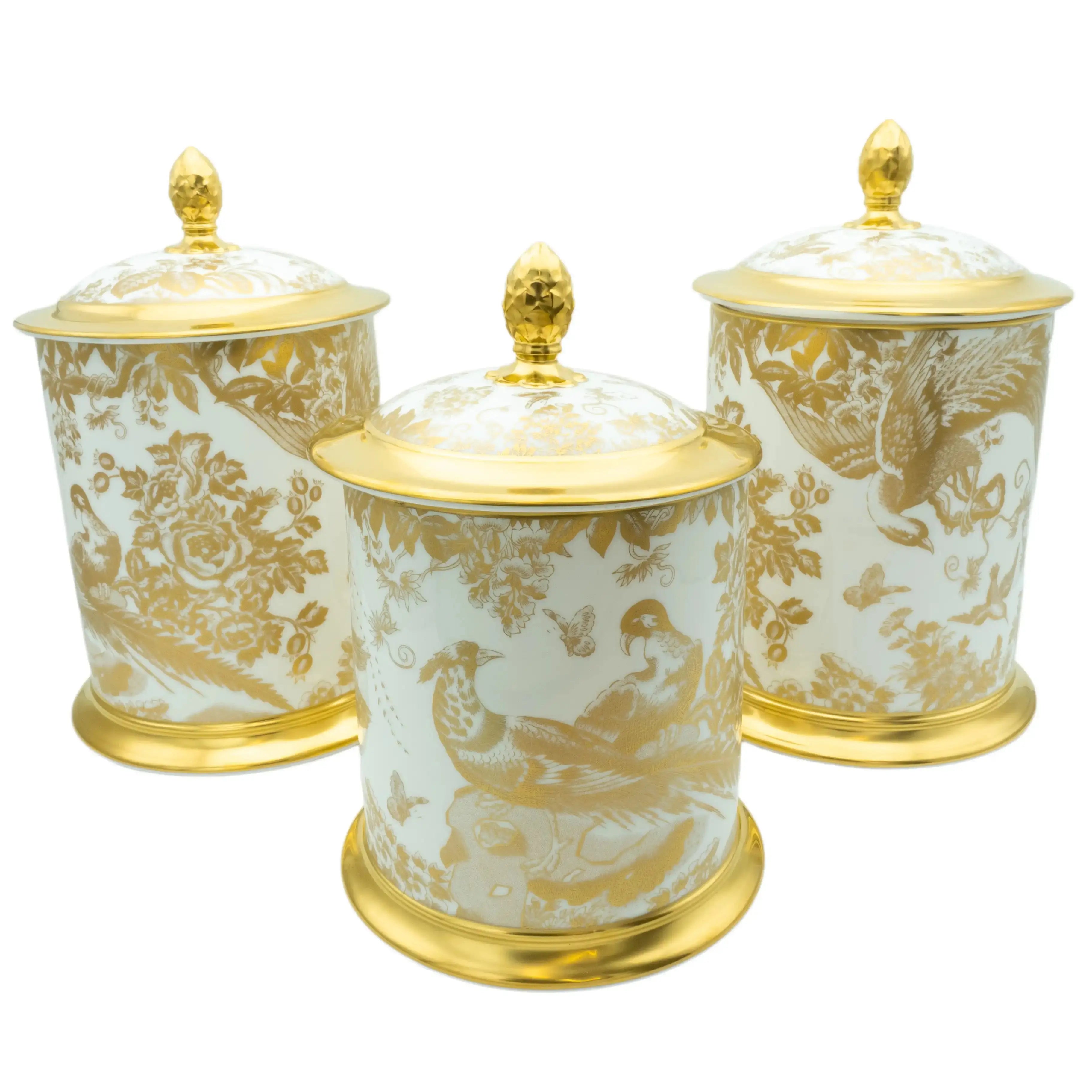 Royal Crown Derby Gold Aves Storage Jar