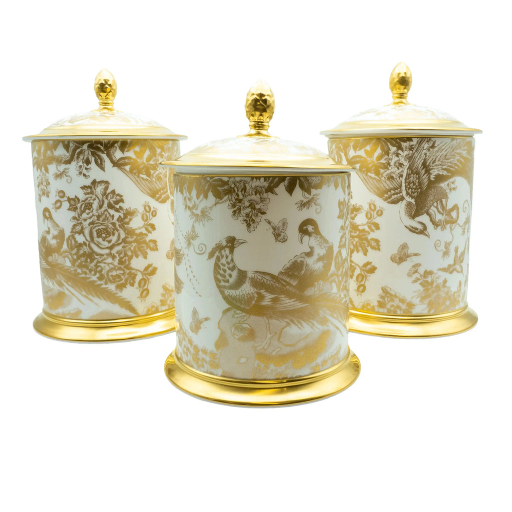 Royal Crown Derby Gold Aves Storage Jar