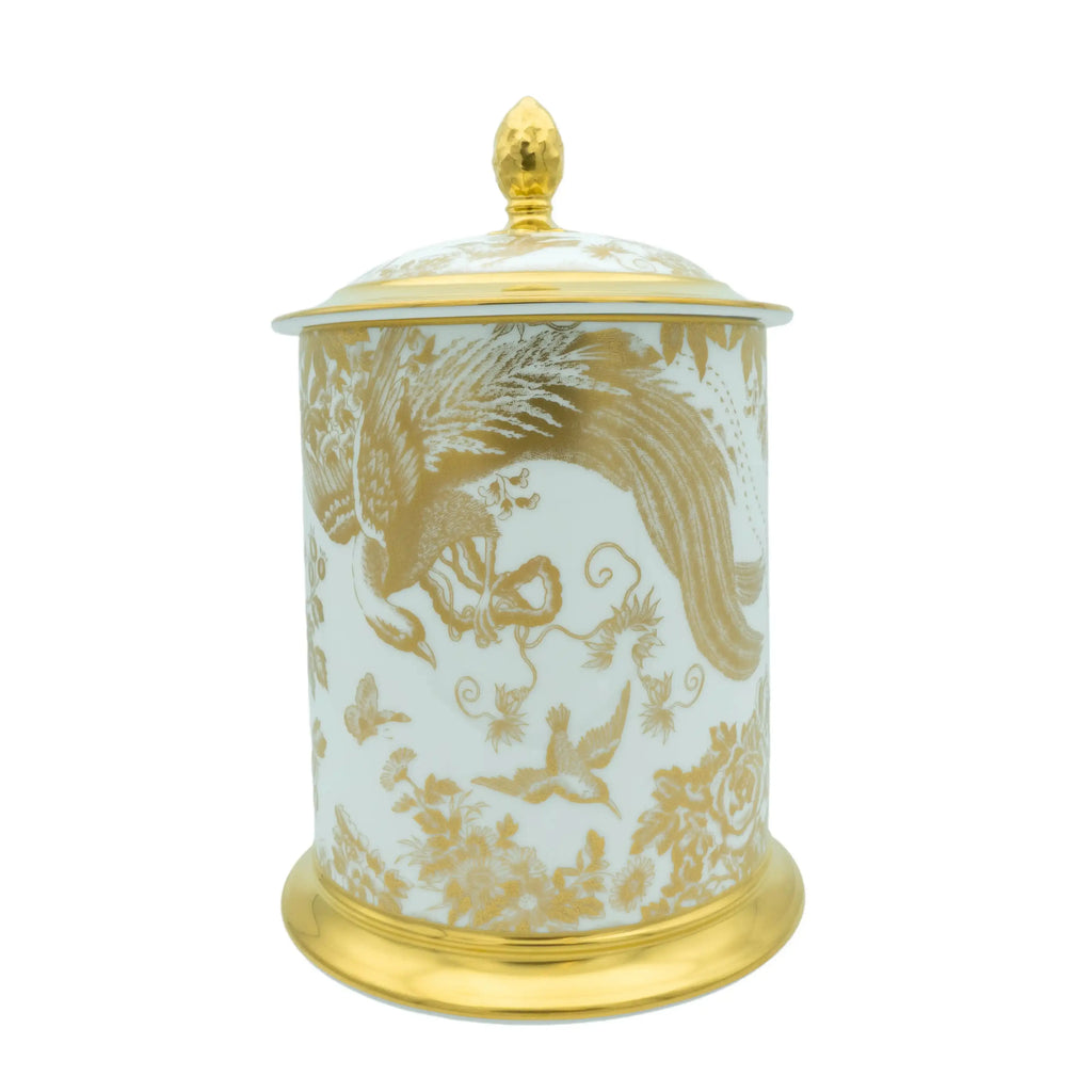 Royal Crown Derby Gold Aves Storage Jar