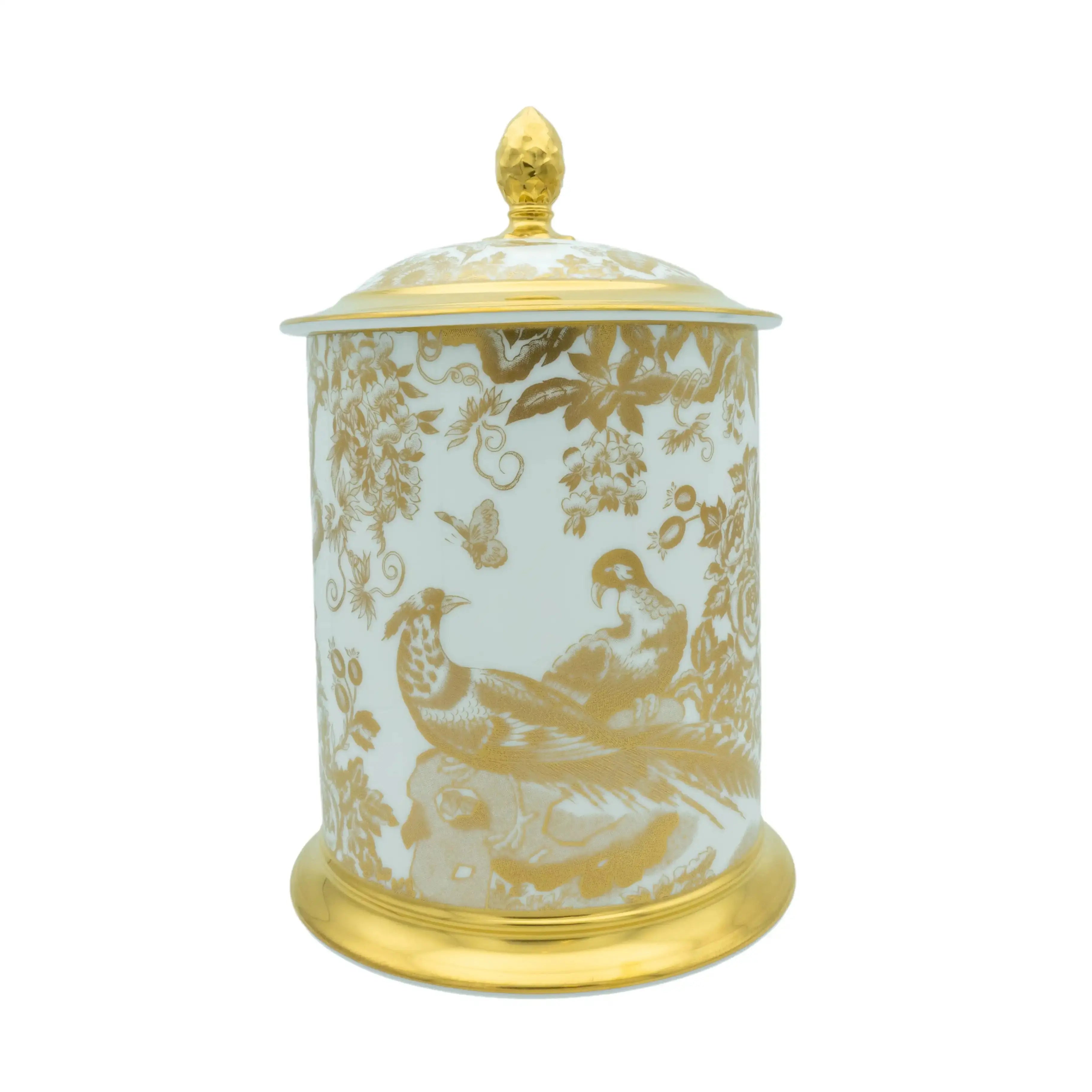 Royal Crown Derby Gold Aves Storage Jar