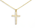JWL Gold Crystal Cross Necklace