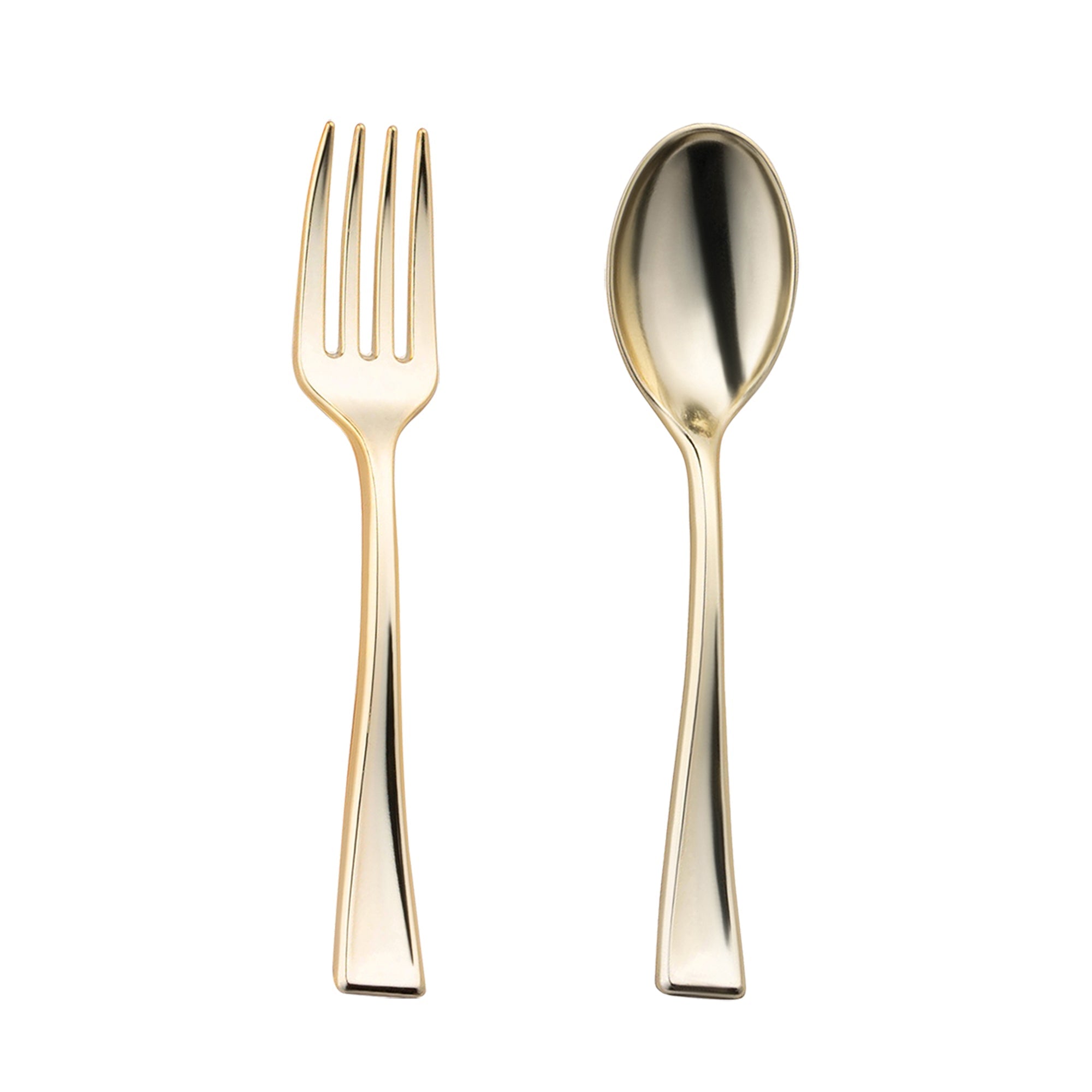 Gold Disposable Plastic Mini Flatware Set