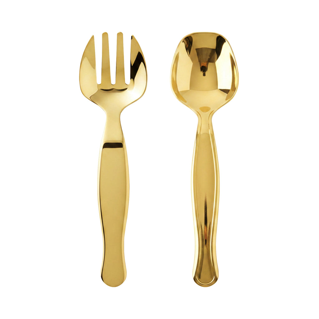 Gold Disposable Plastic Serving Flatware Set