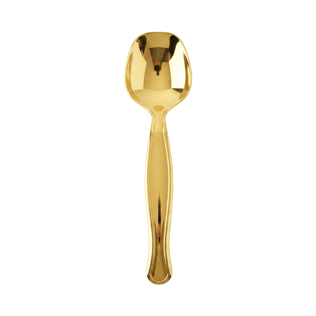 Gold Disposable Plastic Serving Spoons