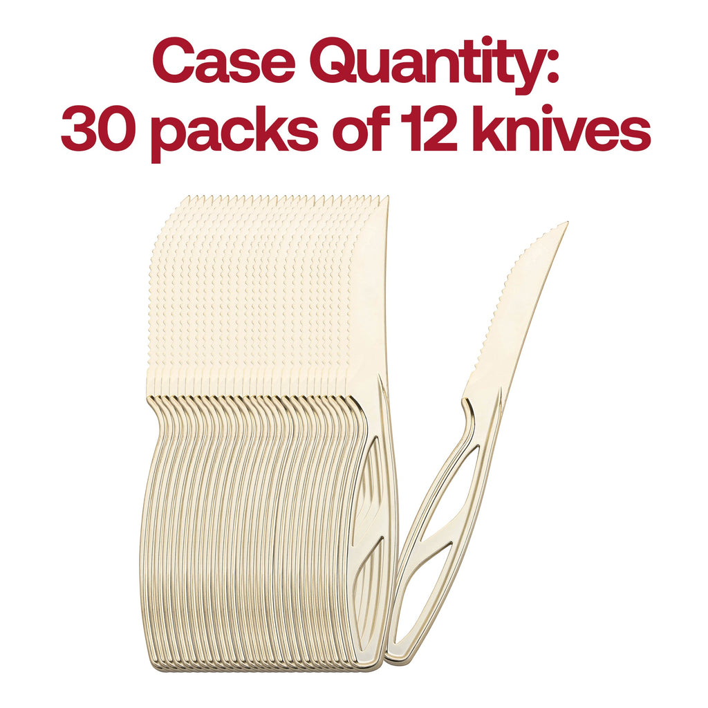 Gold Disposable Plastic Steak Knives