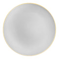 Gray with Gold Organic Round Disposable Plastic Dinner Plates (10.25")