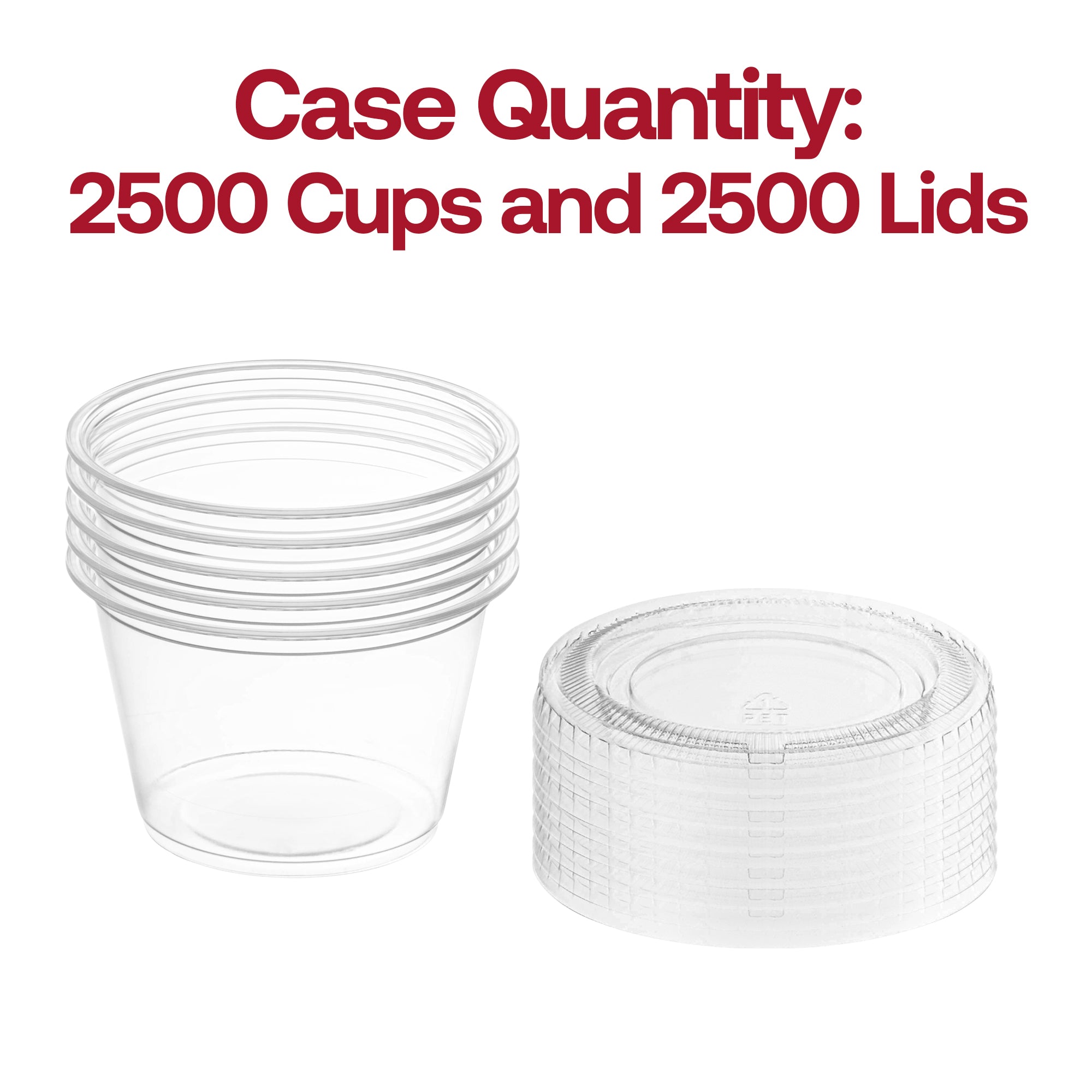 3.25 oz Clear Plastic Disposable Souffle Cup with Lids