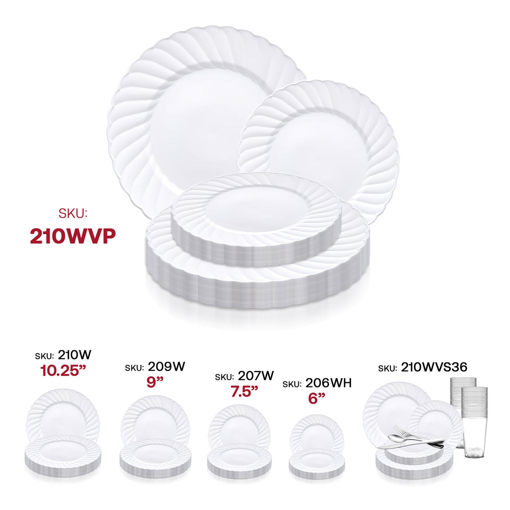 White Flair Plastic Dinnerware Value Set