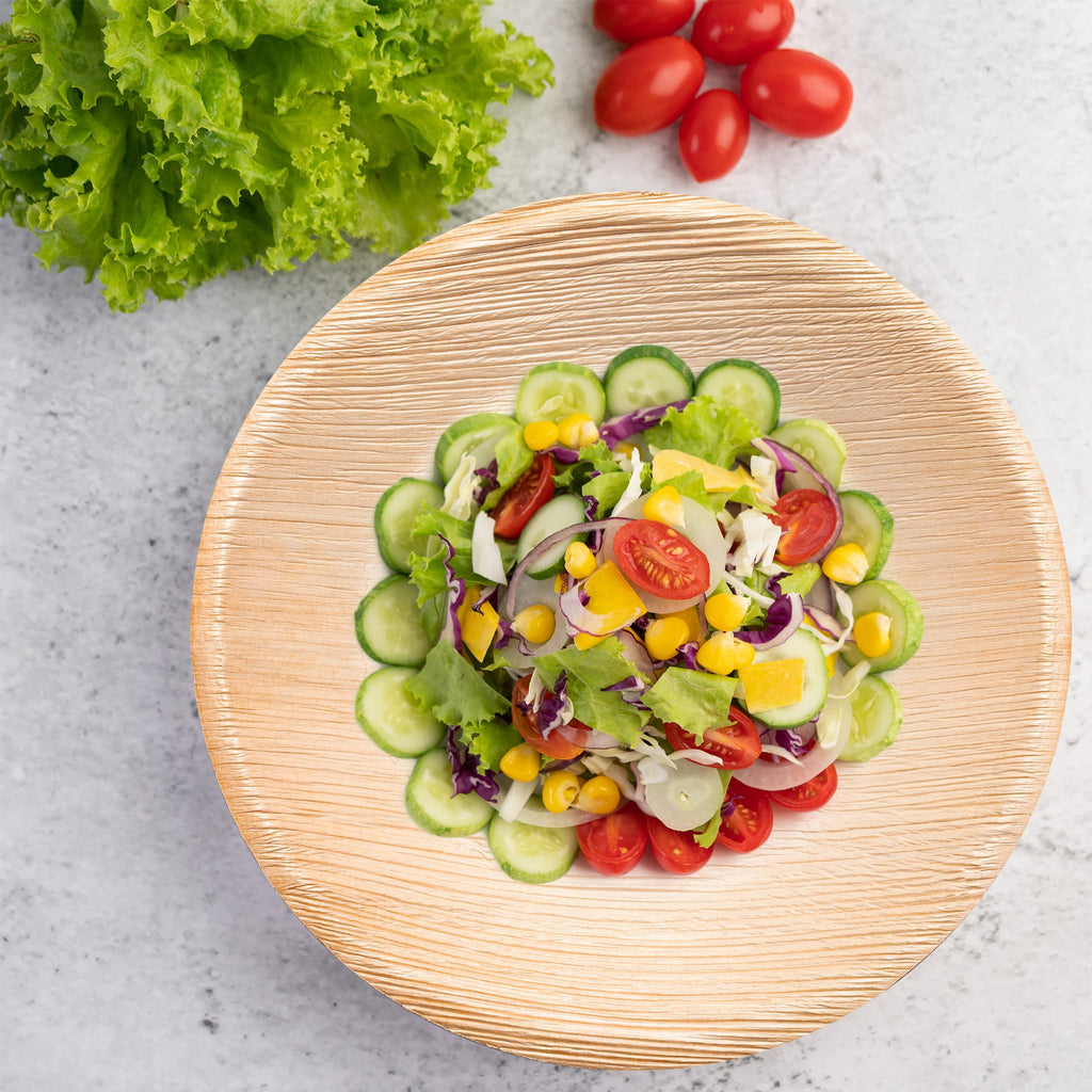 Round Palm Leaf Eco Friendly Disposable Soup Bowls (13 oz.)