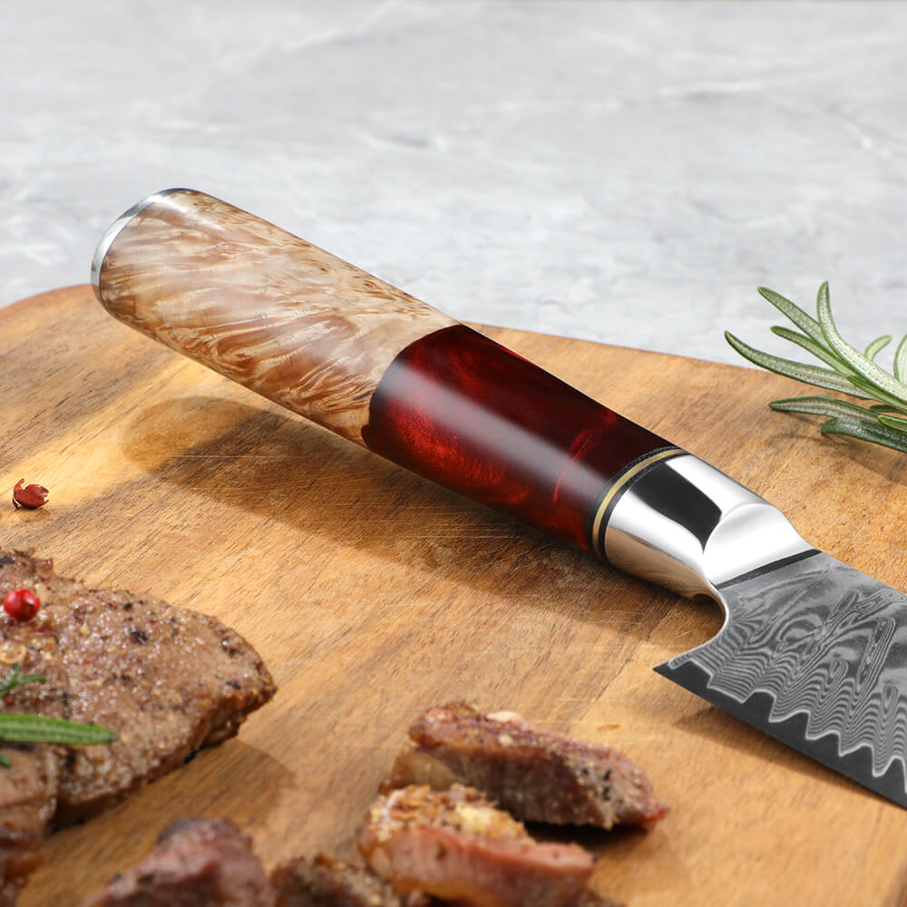 Gyuto Executive Chef Knife with Red Resin Handle