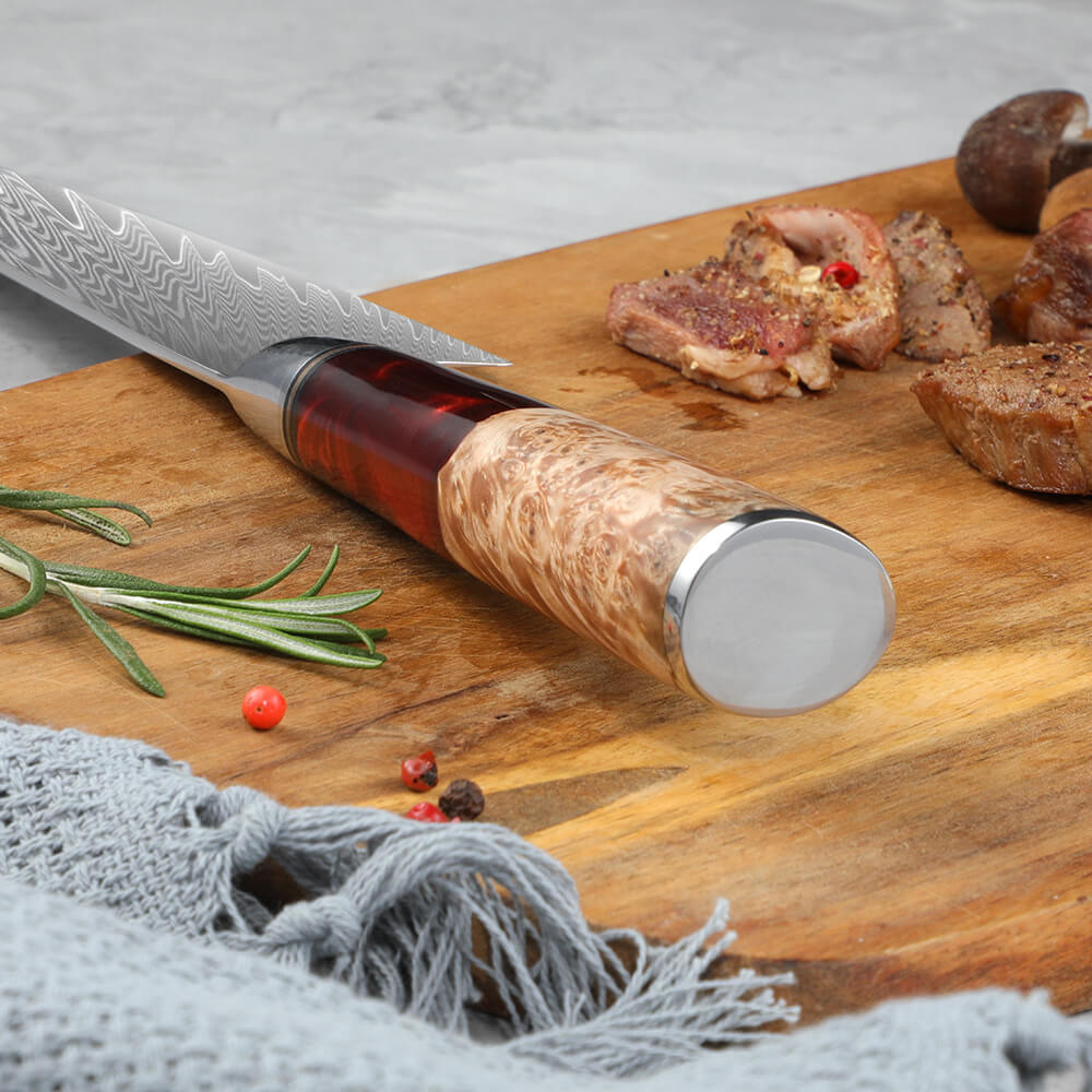 Gyuto Executive Chef Knife with Red Resin Handle