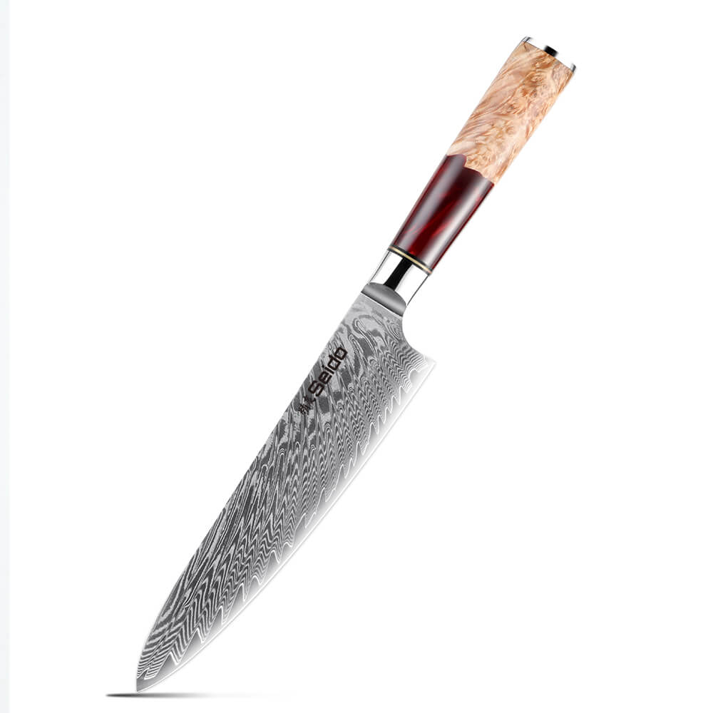 Gyuto Executive Chef Knife with Red Resin Handle