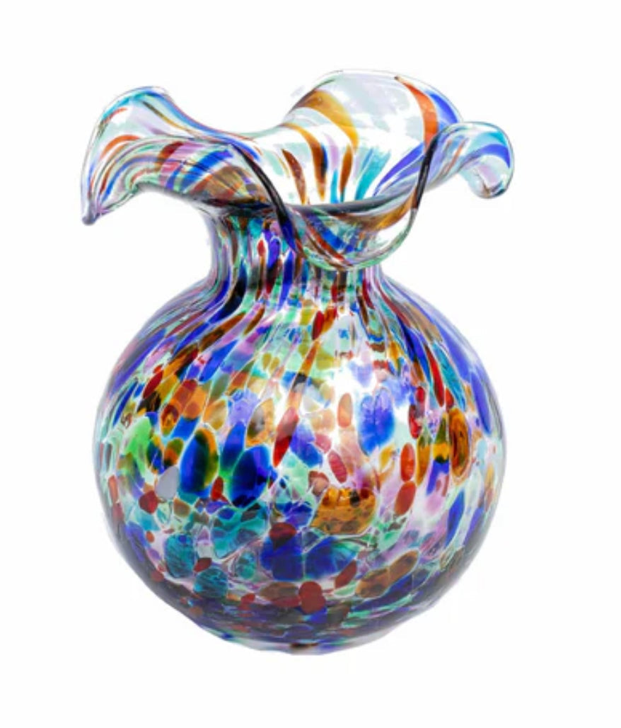 Vietri Hibiscus Glass Carnevale Bud Vase
