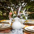 Vietri Hibiscus Glass White Fluted Vase