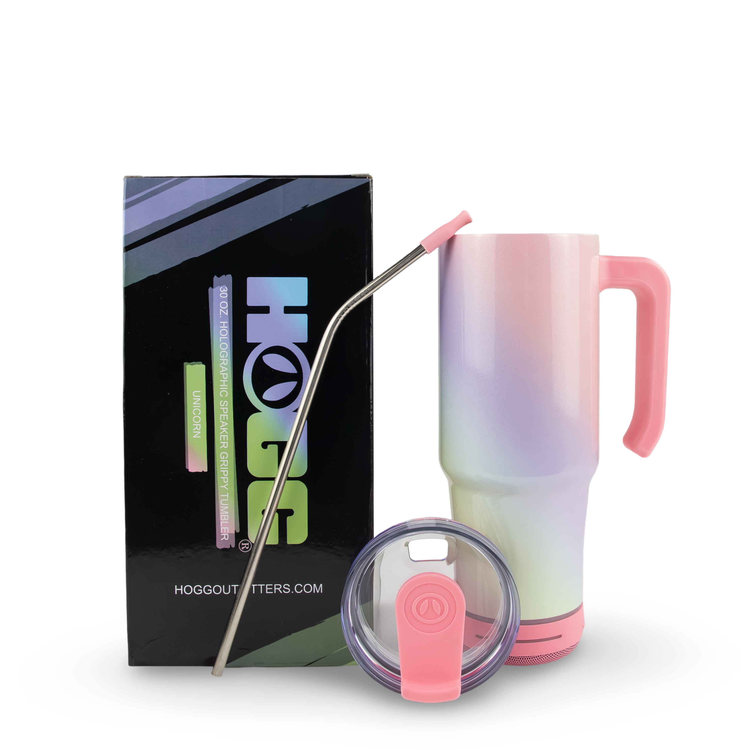 30oz Sublimatable Holographic Speaker Grippy Tumbler - Unicorn
