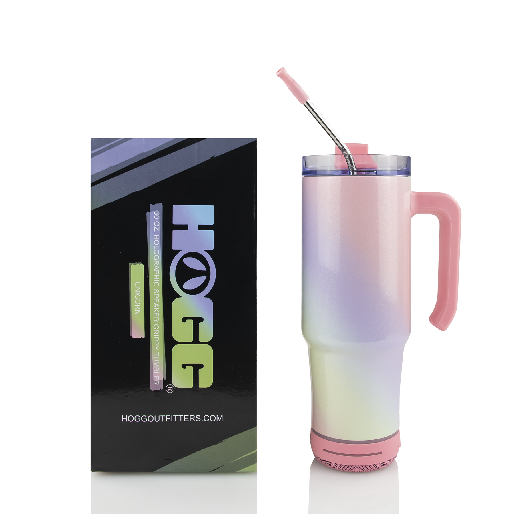 30oz Sublimatable Holographic Speaker Grippy Tumbler - Unicorn