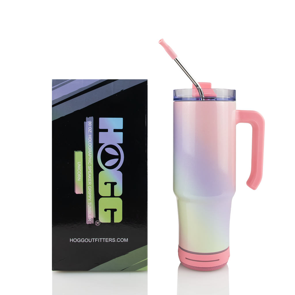 30oz Sublimatable Holographic Speaker Grippy Tumbler Case (24 Units) - Unicorn