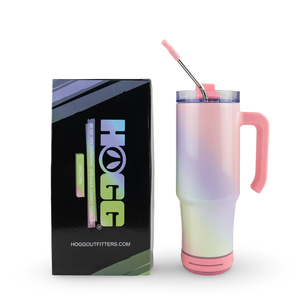 30oz Sublimatable Holographic Speaker Grippy Tumbler - Unicorn