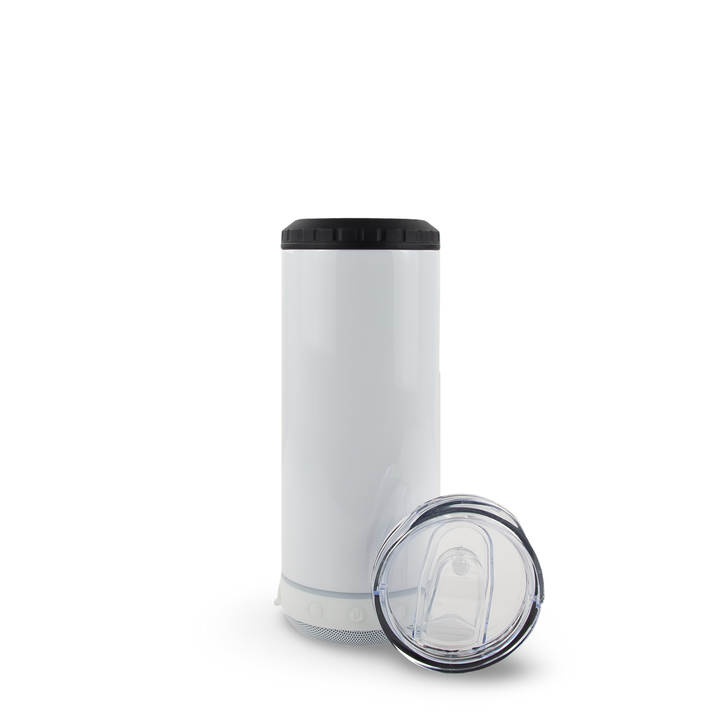 4 in 1 Sublimatable Speaker Can Cooler - White Speaker